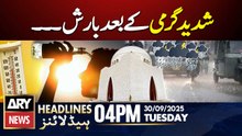 Rain and heat wave break in different areas of Karachi || ARY News 4 PM Headlines || 30th Sep 2025