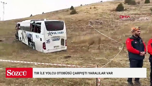 Tır ile yolcu otobüsü çarpıştı yaralılar var