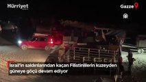İsrail'in saldırılarından kaçan Filistinlilerin kuzeyden güneye göçü devam ediyor