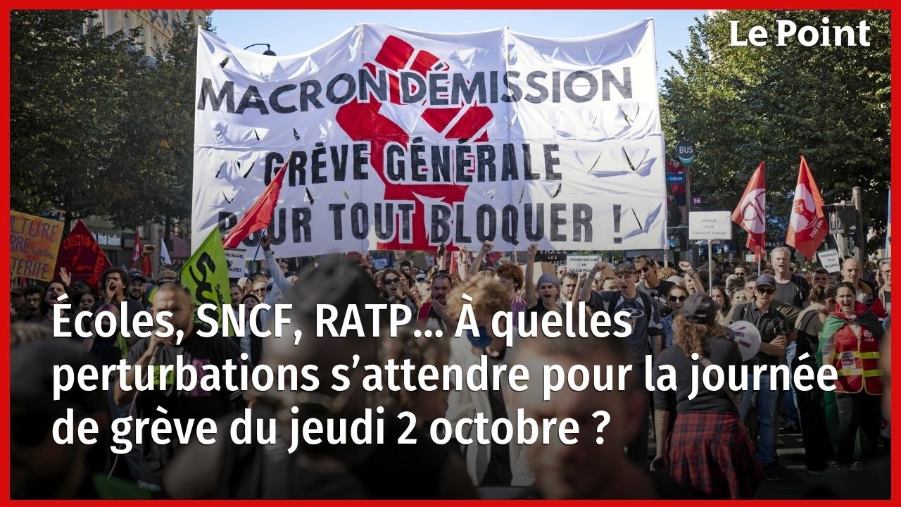 Écoles, SNCF, RATP… À quelles perturbations s’attendre pour la journée de grève du jeudi 2 octobre ?