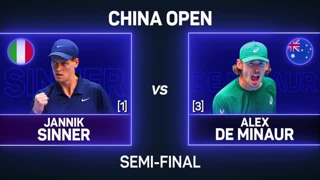 Sinner beats De Minaur to reach third consecutive China Open final