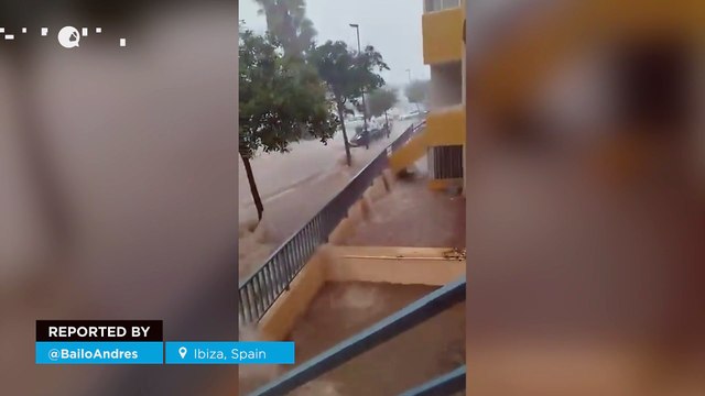 Torrential rains cause severe flooding in Ibiza, Spain
