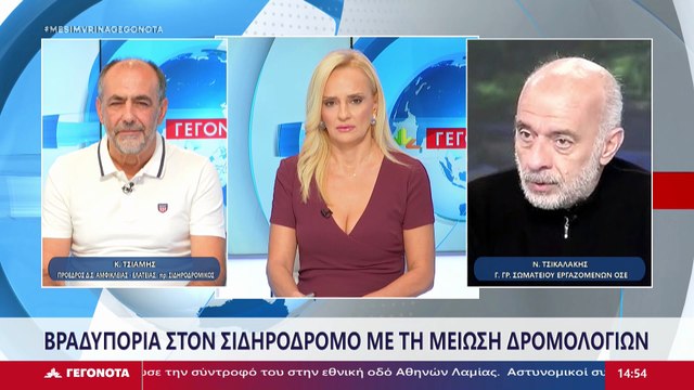 Ο Πρόεδρος Δ.Σ. Αμφίκλειας - Ελάτειας και πρ. Σιδηροδρομικός, Κωνσταντίνος Τσιάμης και ο Γενικός Γραμματέας Σωματείου Εργαζομένων ΟΣΕ, Νίκος Τσικαλάκης στο STAR