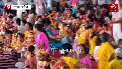 दुर्गा अष्टमी 2025; बनारस पुलिस लाइन में 501 कन्याओं का पूजन, झांसी में आदिवासी बच्चों को होटल में खिलाया खाना