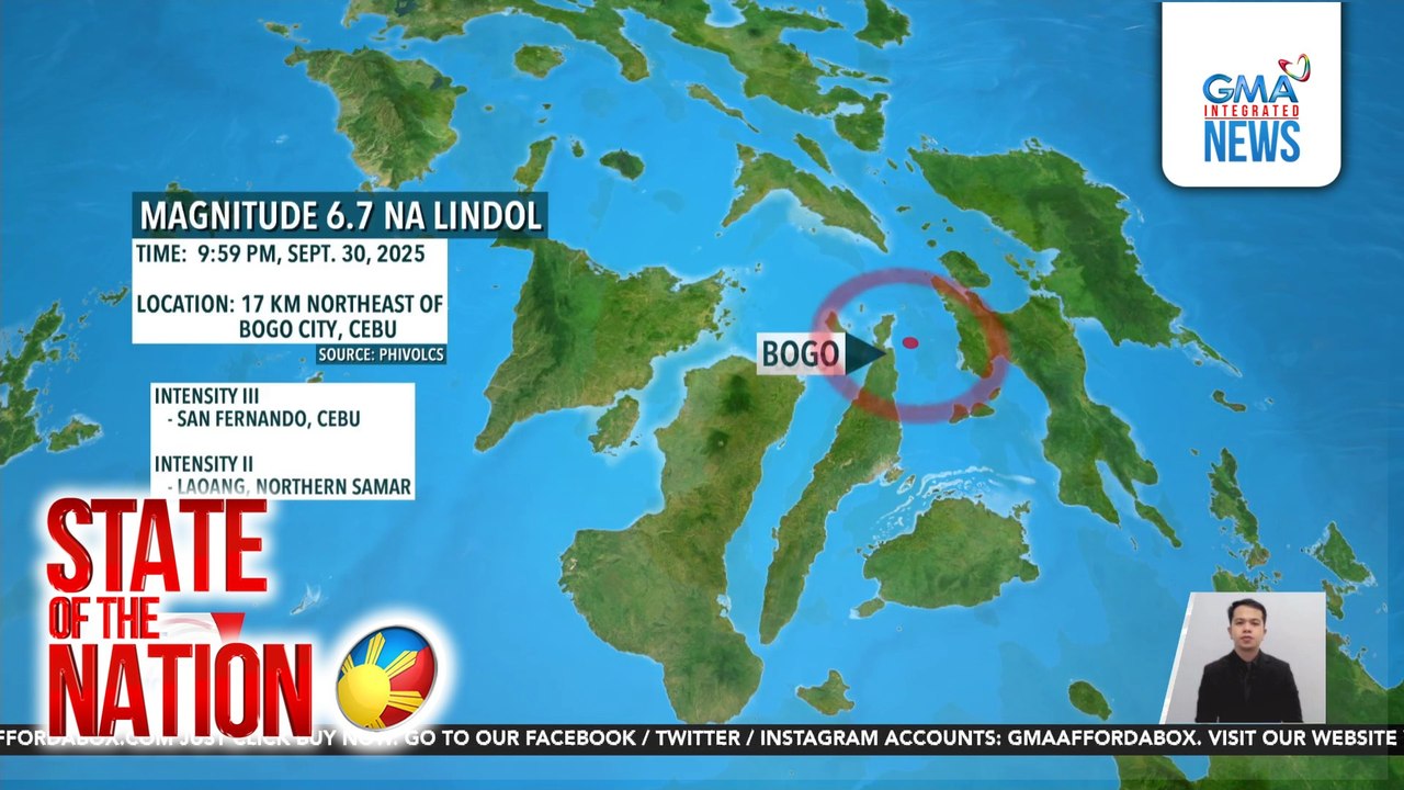 Magnitude 6.7 na lindol, yumanig sa ilang bahagi ng Visayas; babala ng tsunami, nakataas | SONA