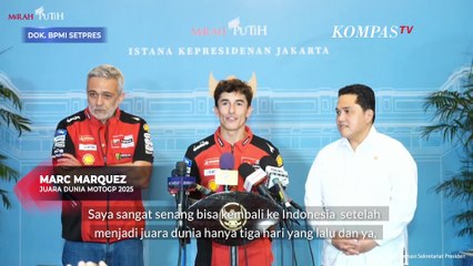 [FULL] Potret Presiden Prabowo Sambut Marc Marquez dan 2 Pembalap Muda Indonesia di Istana Merdeka