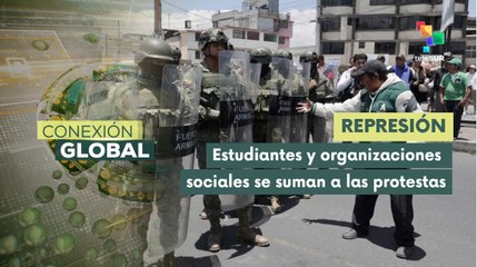 Fuerzas policiales de Ecuador reprimen protestas contra Noboa