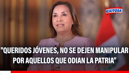 Dina Boluarte y su mensaje a los jóvenes: "No se dejen manipular por aquellos que odian a la patria"