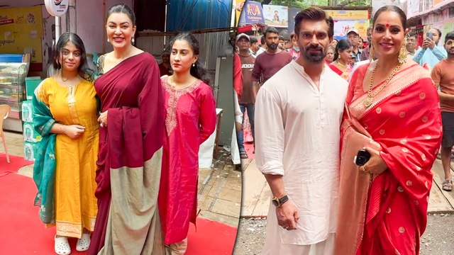 Durga Puja Vibes! Sushmita Sen With Kids & Bipasha Basu With Husband At Bandra's Durga Pandal
