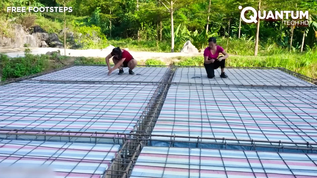 Talented Woman Builds Modern Lake House with Bridge From Scratch ｜ @freefootsteps877