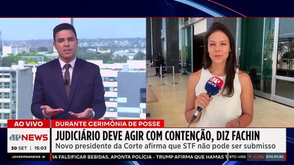 Em posse no STF, Fachin diz que Judiciário deve agir com contenção | TEMPO REAL