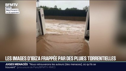Pendant plusieurs heures, les routes d'Ibiza ont été submergées par des crues soudaines
