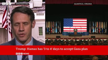 Donald Trump sets Hamas deadline to respond to Gaza peace plan _ BBC News
