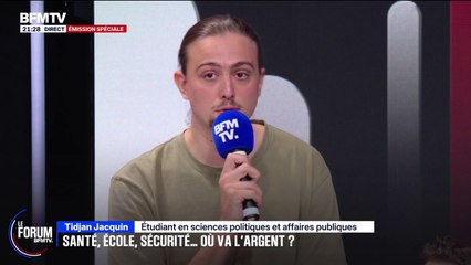 FORUM BFMTV - "La charge de l'impôt pèse trop sur un certain nombre de la population", déplore Tidjan Jacquin, étudiant en sciences politiques et affaires publiques