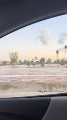 Floodwater Flows Like River On Arizona Golf Course