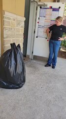 Coworker Jumps Out Of Bag And Scares Friend