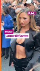 Eva Queen avant d'assister au défilé Courrèges