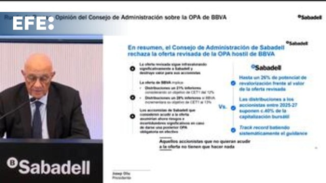 El consejo de administración del Sabadell vuelve a rechazar la oferta del BBVA