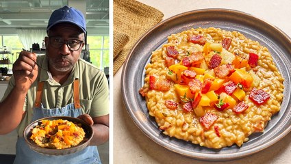 How to Make Apple Cider Risotto with Bacon and Butternut Squash
