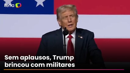 Trump ironiza falta de aplausos de militares: 'Nunca entrei em um lugar tão silencioso'
