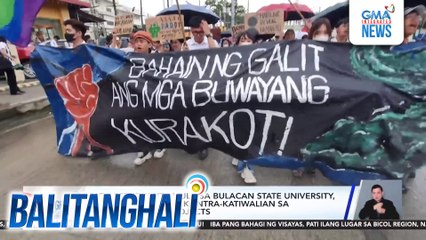Mga estudyante mula sa Bulacan State University, nagkilos-protesta kontra-katiwalian sa flood control projects | Balitanghali