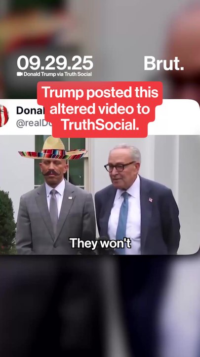 Trump posts AI video mocking Schumer and Jeffries.