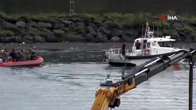 Trabzon açıklarında bulunan insansız deniz aracını imha çalışmaları sürüyor