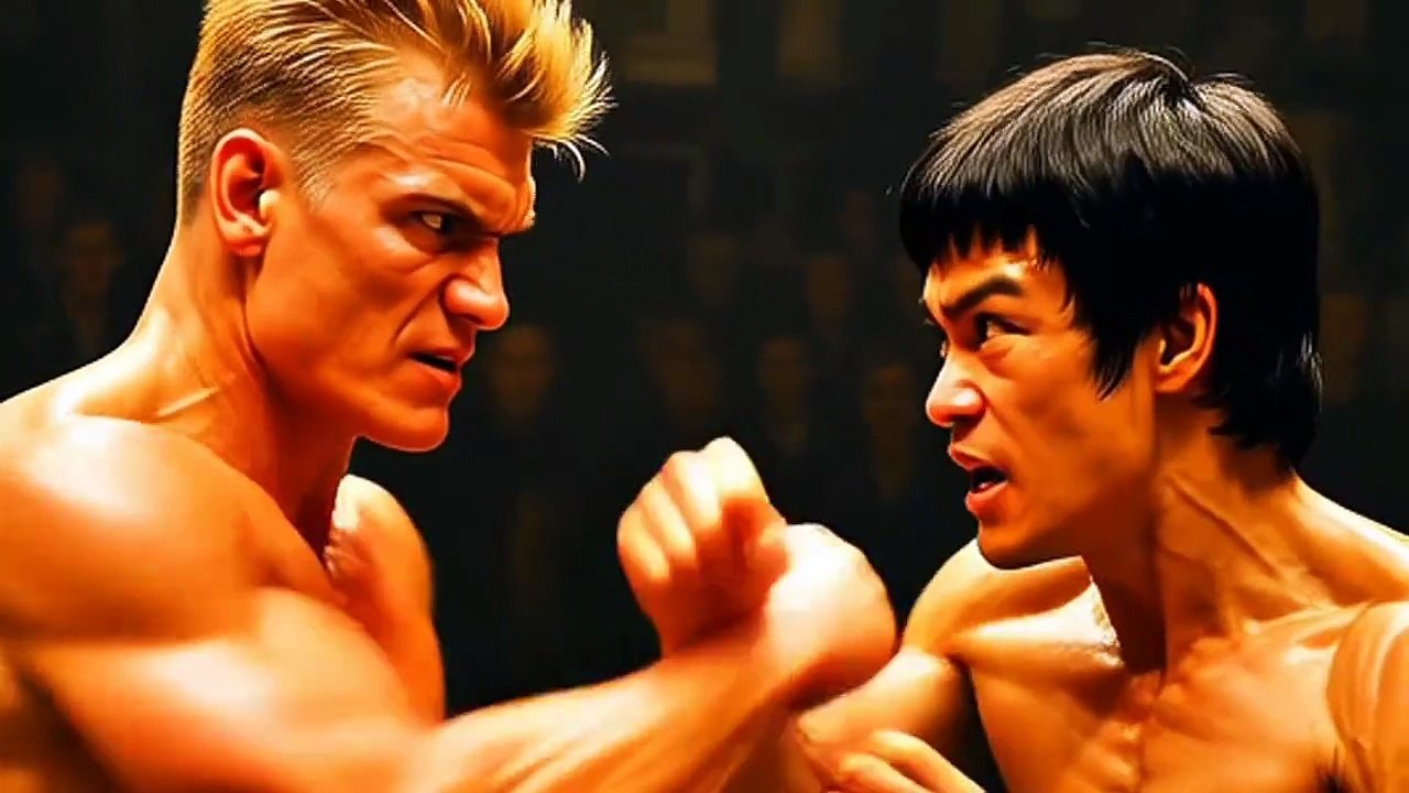 🥋 Bruce Lee vs Dolph Lundgren 💪 Epic Martial Arts Showdown of Speed vs Strength ⚔️🔥 #LegendVsPower