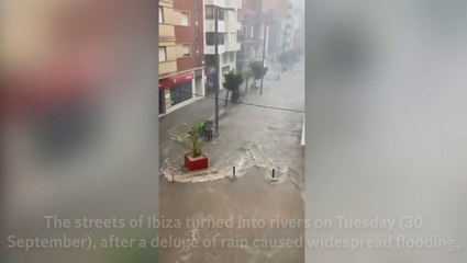 Ibiza issues red alert as heavy flooding leaves roads submerged