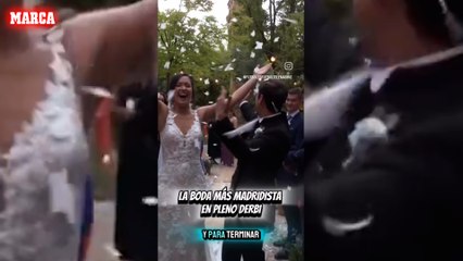 Así se vive un derbi entre el Real Madrid y el Atlético de Madrid en una boda madridista