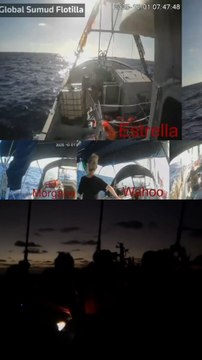 La flotilla denuncia el primer “ataque intimidatorio” de buques del ejército de Israel