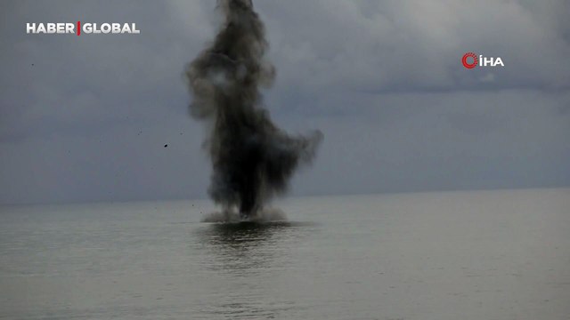Trabzon açıklarında bulunan insansız deniz aracı böyle imha edildi