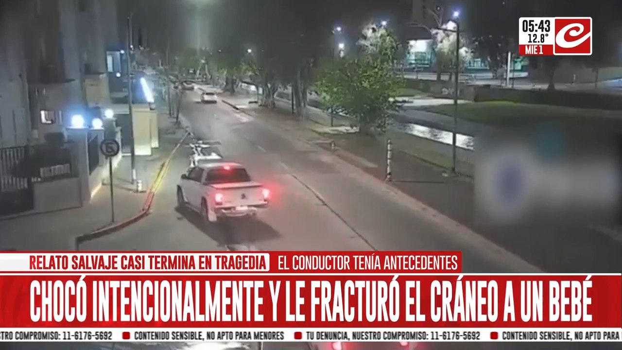 Tremendo: chocó intencionalmente a un auto y le terminó fracturando la cabeza a un bebé