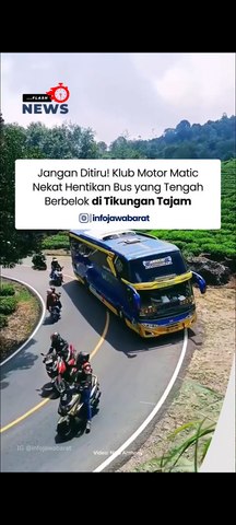 Bukan Jalan Pribadi! Pemotor Hadang Bus Demi Konvoi, Netizen Geram