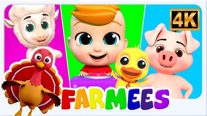 Animal Sound Song in 4K | Farmees Nursery Rhymes & Kids Songs | Learn Animal Sounds