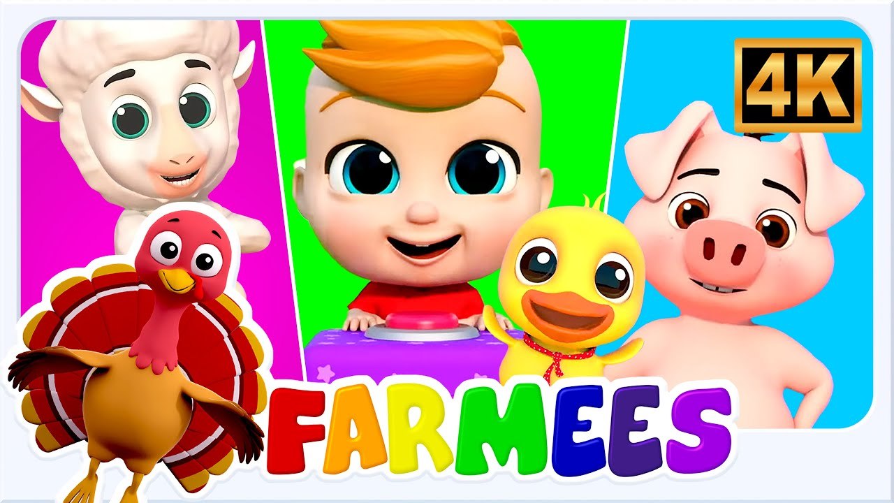 Animal Sound Song in 4K | Farmees Nursery Rhymes & Kids Songs | Learn Animal Sounds