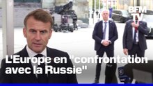 Emmanuel Macron estime que l'Europe est "dans une confrontation avec la Russie"