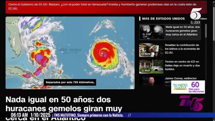 Dos huracanes gemelos giran en el Atlántico