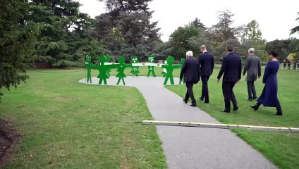 Prince of Wales views new memorial to humanitarian workers