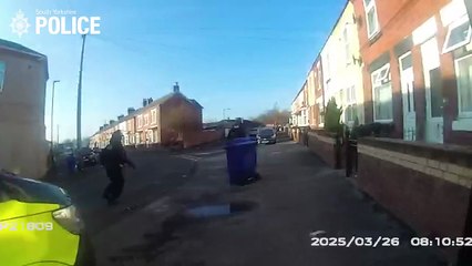 Watch the moment police raid a home where they found a shotgun hidden in a bin bag