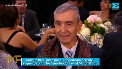 Rodolfo Barili pidió por el “periodismo decente” y apuntó contra los “ensobrados” en el Martín Fierro