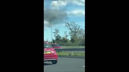 Video footage shows car burst into flames on A27 in Lancing