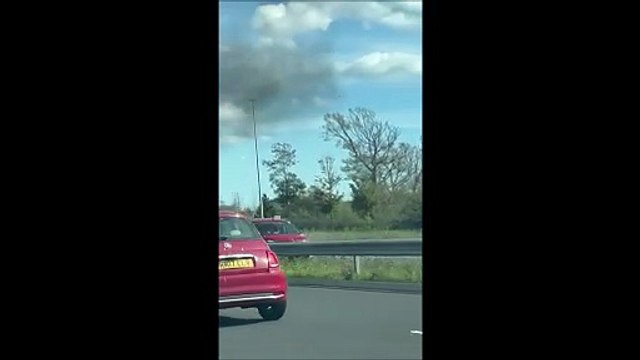 Video footage shows car burst into flames on A27 in Lancing
