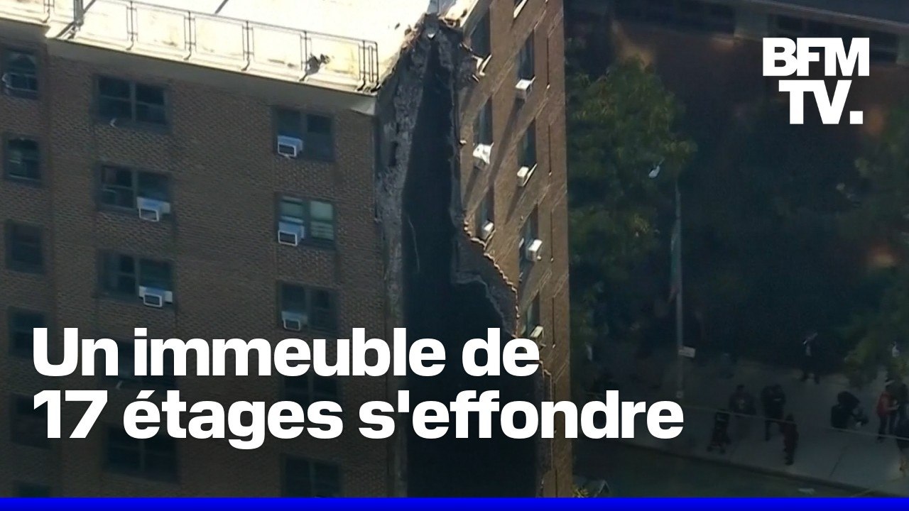 À New York, les images d'un immeuble de 17 étages après s'être partiellement effondré
