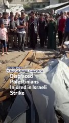 Displaced Palestinians Injured In Israeli Strike