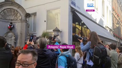 Το Manneken Pis ντύθηκε με κυπριακή βράκα για να τιμήσει την Ημέρα Ανεξαρτησίας