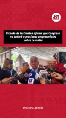 Ricardo de los Santos afirma que Congreso no cedera a presiones empresariales sobre cesantia