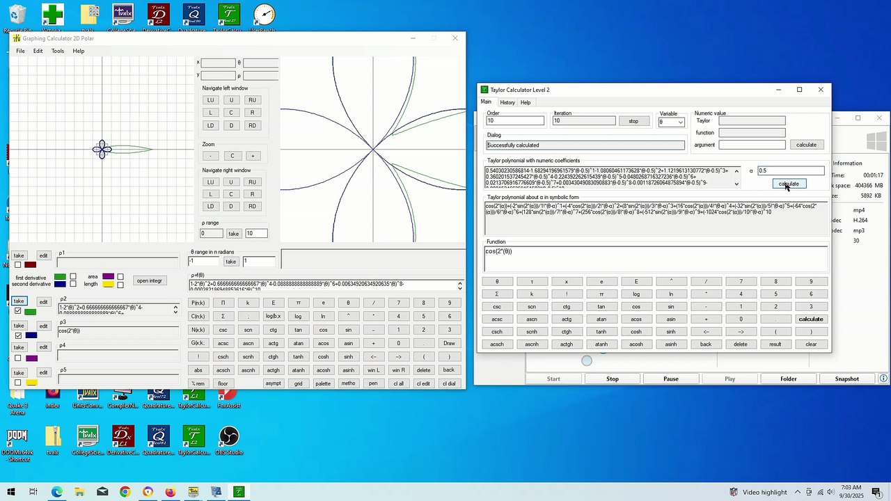 Graphing Calculator 2D Polar and Taylor Calculator Level 2