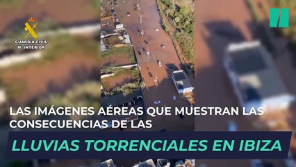 Las imágenes aéreas que muestran las consecuencias de las lluvias torrenciales en Ibiza