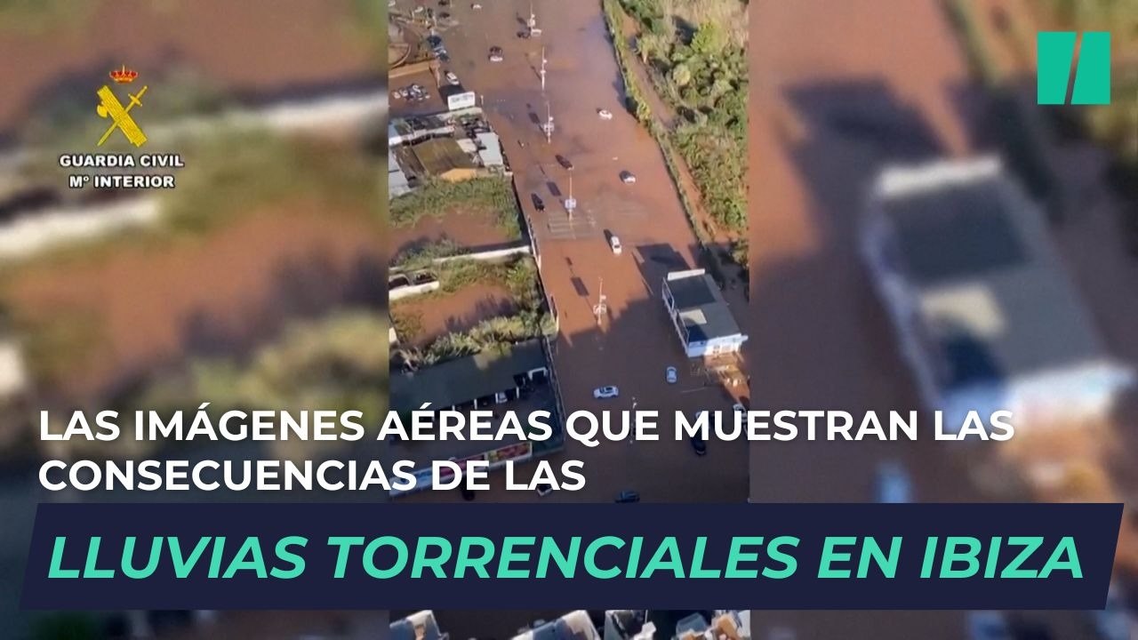 Las imágenes aéreas que muestran las consecuencias de las lluvias torrenciales en Ibiza